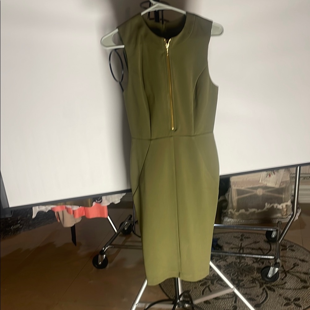 Olive Green Sleeveless Dress